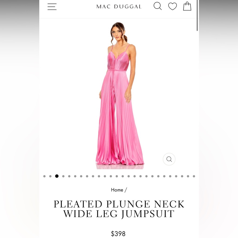 Leena by Mac Duggal NWT wide leg pleated jumpsuit in pink